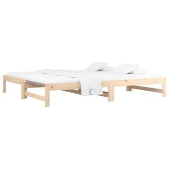 vidaXL Sof&aacute; Cama Extra&iacute;ble Madera Maciza De Pino 2x(90x190) Cm Vidaxl