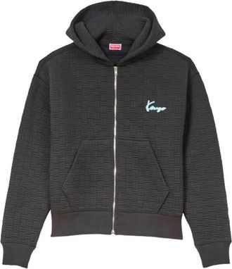 Kenzo Weave Embroidered Zip-Up Hoodie, Size X-Large