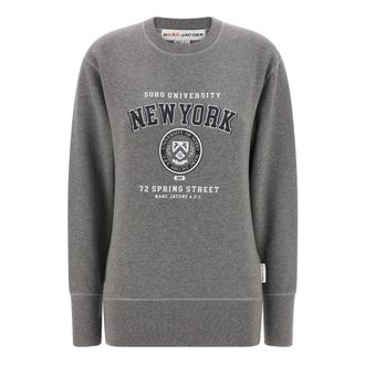 A.P.C. A.p.c., Hoodies & sweatvesten, Dames, Grijs, L, Katoen, NY Capsule Sweatshirt