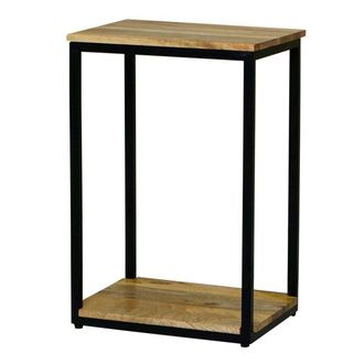 Jaipur Furniture Ravi 4 Side Mini Side Table - Mango Wood/Iron - L31 x W41 x H61 cm - Mango Light Finish in Brown