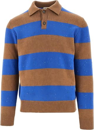 Gallia Maglione a righe in stile polo - Marrone