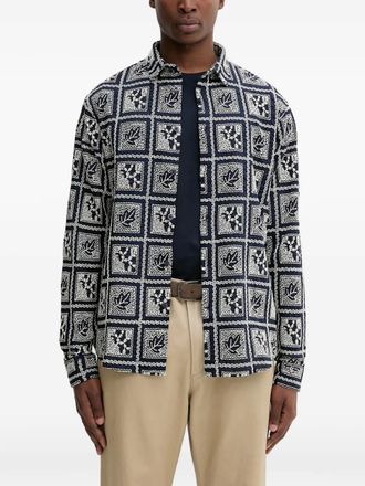 Desigual leaf patterned shirt - Blu