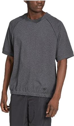 adidas Mens adidas Solid Color Round Neck Straight Short Sleeve Dark Grey T-Shirt HD4790