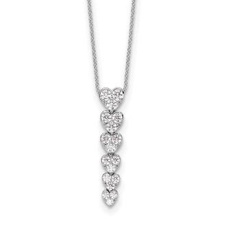 Diamond2Deal 14k Gold 1 Ct Lab Grown Diamond Heart Pendant Necklace 18 Clarity VS, Color D-E