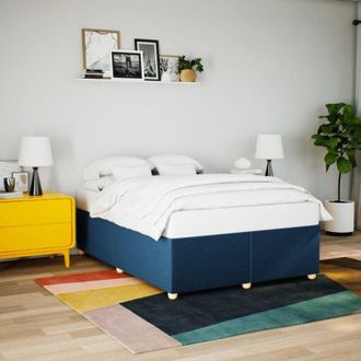 vidaXL Cama Sin Colch&oacute;n Tela Azul 140x190 Cm Vidaxl