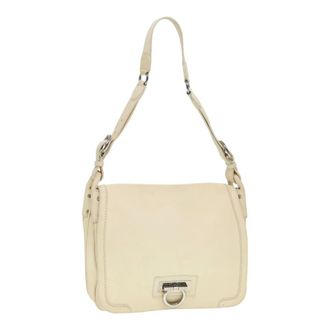 Ferragamo Gancini Leather White Leather Handbag (Pre-Owned)