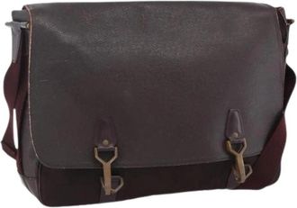 Louis Vuitton Pre-owned Taiga Leather Schoudertas - Dames - Vintage Schoudertas - Bruin - ONE Size - Leer - Vintage