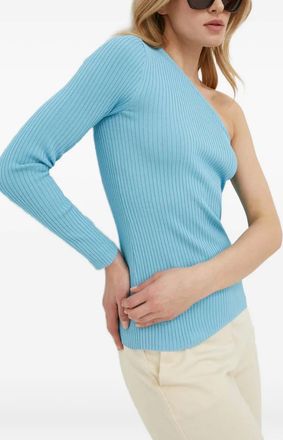 IVY OAK Asymmetrische geribbelde top - Blauw