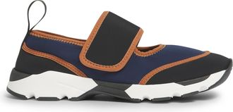 Marni Navy Low-Profile Sneakers with Leather Trims