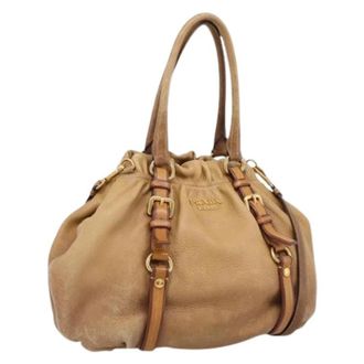 Prada Pre-owned Vintage Hand Bag - Dames - Vintage Handtas - Beige - ONE Size - Leer - Vintage