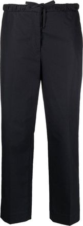 Jil Sander drawstring cropped trousers - women - Cotton/Cotton - 40 - Blue