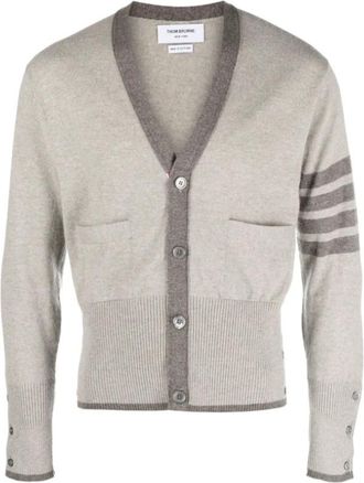 Thom Browne Klassiek Kasjmier Vest met V-hals - Heren - Cashmere truien - Beige - 2XL - Kasjmier - Truien & Vesten