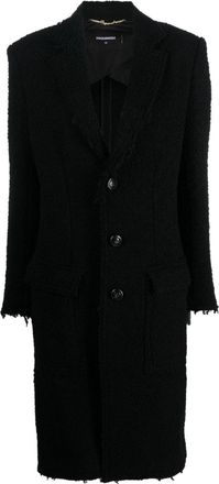 Dsquared2 single-breasted bouclé coat - women - Polyamide/Viscose/Virgin Wool - 42 - Black