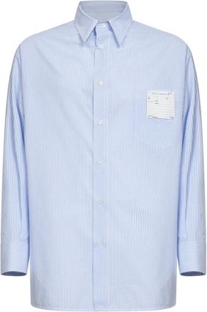 Maison Margiela Overhemden - Heren - Casual Overhemden - Blauw - L - Katoen - Overhemden