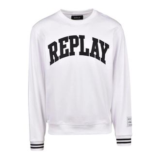 Replay Hoodies & sweatvesten, Heren, Wit, L, Katoen, sweatshirt