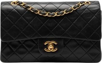Chanel Pre-owned Classic Double Flap Shoulder Bag - Dames - Vintage Schoudertas - Zwart - ONE Size - Leer - Vintage