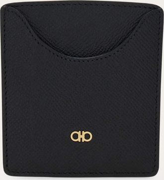 Ferragamo Men Micro Gancini business card holder Black