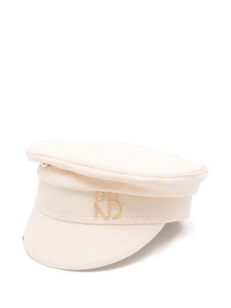Ruslan Baginskiy logo-appliqu&eacute; bakerboy hat - women - Linen/Flax/Cotton/Viscose - M - White