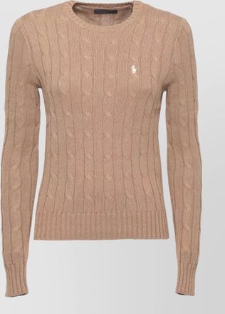 Ralph Lauren braided crew neck cotton knit sweater