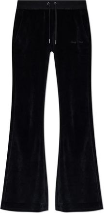 Sporty & Rich Velvet Trainingsbroeken - Dames - Sweatpants - Zwart - L - Katoen - Broeken