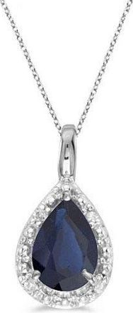Allurez Pear Shaped Pendant Necklace in 0.85Ct, Sapphire, White Gold at Nordstrom, Size 18