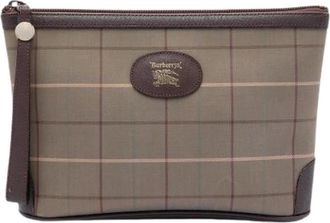 Burberry Pre-owned Clutches, female, Brown, Size: ONE SIZE Pre-owned Canvas Clutch