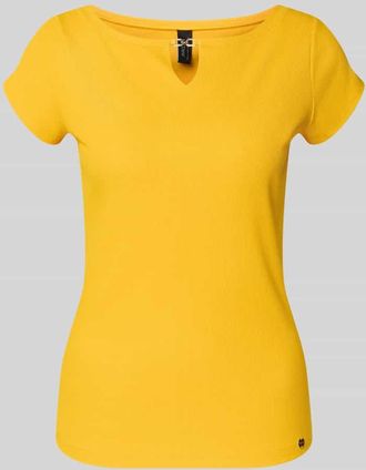 Marc Cain T-Shirt mit Cut Out in Senf, Gr&ouml;&szlig;e 34