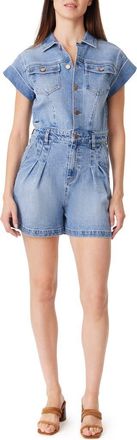 Habitual Roll Cuff Denim Jumpsuit in Splash at Nordstrom, Size Medium