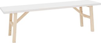 Deco Wood Banco de madera maciza blanco 150x45cm