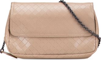 Bottega Veneta Pre-owned Womens Woven Leather Chain Shoulder Bag - Tan - One Size