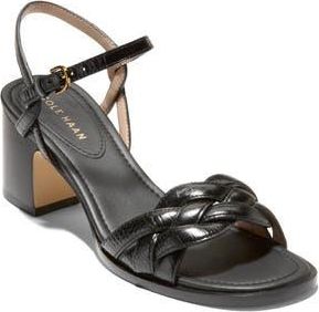 Cole Haan Ambrose Braid Ankle Strap Sandal in Black Croc Print at Nordstrom Rack, Size 7.5
