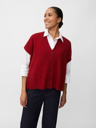 Masai MaLucanne Short Sleeve V-Neck Cardigan in Red Dahlia at Nordstrom, Size Xx-Large