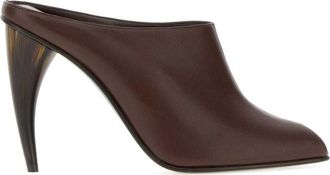 Alexander McQueen Brown leather mules