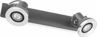 Netlighting Ring 2 Light Indoor Adjustable Wall Spotlight Grey GU10