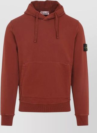 Stone Island logo hooded sweater kangaroo pocket knit