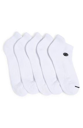 Zella Sport 5-Pack Tab Back Socks in White at Nordstrom Rack