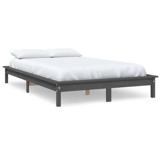 Berkfield Home Bed Frame Grey 200x200 cm Solid Wood Pine