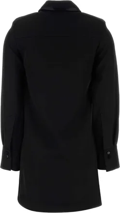 The Attico Womens Black Gabardine Mini Dress Abiti