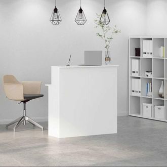 Berkfield Home Reception Desk White 100x50x103.5 cm Engineered Wood
