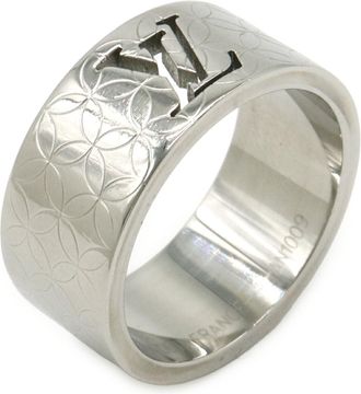 Louis Vuitton Silver Stainless Steel Band Ring (Pre-Owned)
