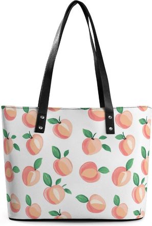 Generic Peach Pattern Tote Bags for Women Cute Shoulder Purses Handbags