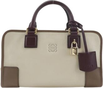 Loewe Pre-owned Handbags, female, Beige, Size: ONE SIZE Pre-owned Amazona Leather Handbag