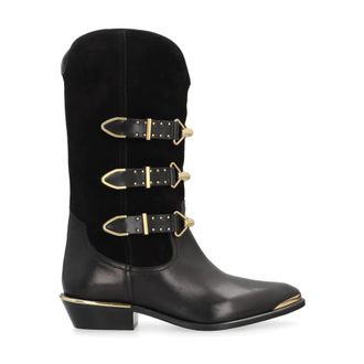 Isabel Marant Schoenen, Dames, Zwart, 37 EU, Leer, Mexia Leren Laarzen