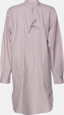 Toteme Purple Cotton High Neck Poplin Tunic Mini Dress
