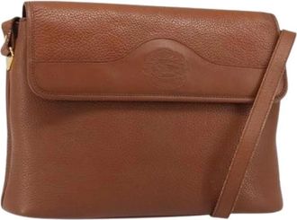 Burberry Pre-owned Vintage Flap Shoulder Bag - Dames - Vintage Schoudertas - Bruin - ONE Size - Leer - Vintage