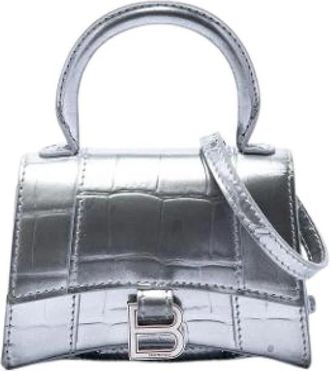 Balenciaga Pre-owned The Hourglass - Dames - Vintage Mini Tas - Grijs - ONE Size - Leer - Vintage
