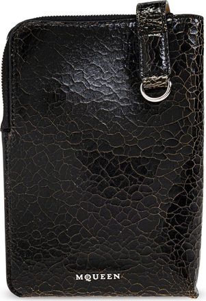 Alexander McQueen logo-lettering phone pouch - Black