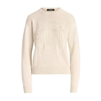 Ralph Lauren Round-neck Knitwear, female, White, Size: L Sweatshirts Hoodies