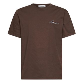 Laneus Round Neck T-shirt - male - Laneus - T-Shirts - Brown - XL - Tops
