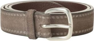 Orciani Cloudy Su&egrave;de Riem met Borduursel - Heren - Riemen - Bruin - 90 CM - Su&egrave;de - Accessoires